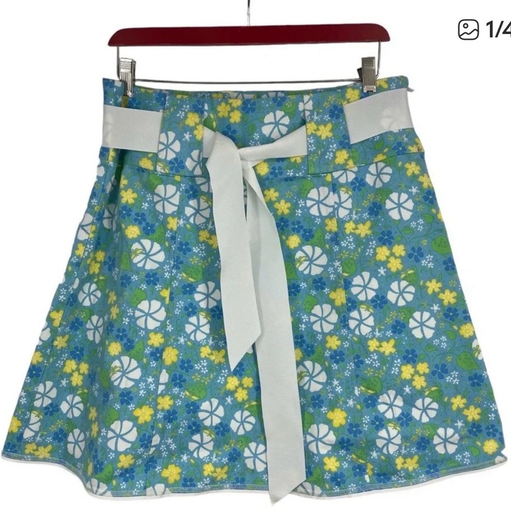 Lilly Pulitzer mod a-line skirt with ribbon belt 6